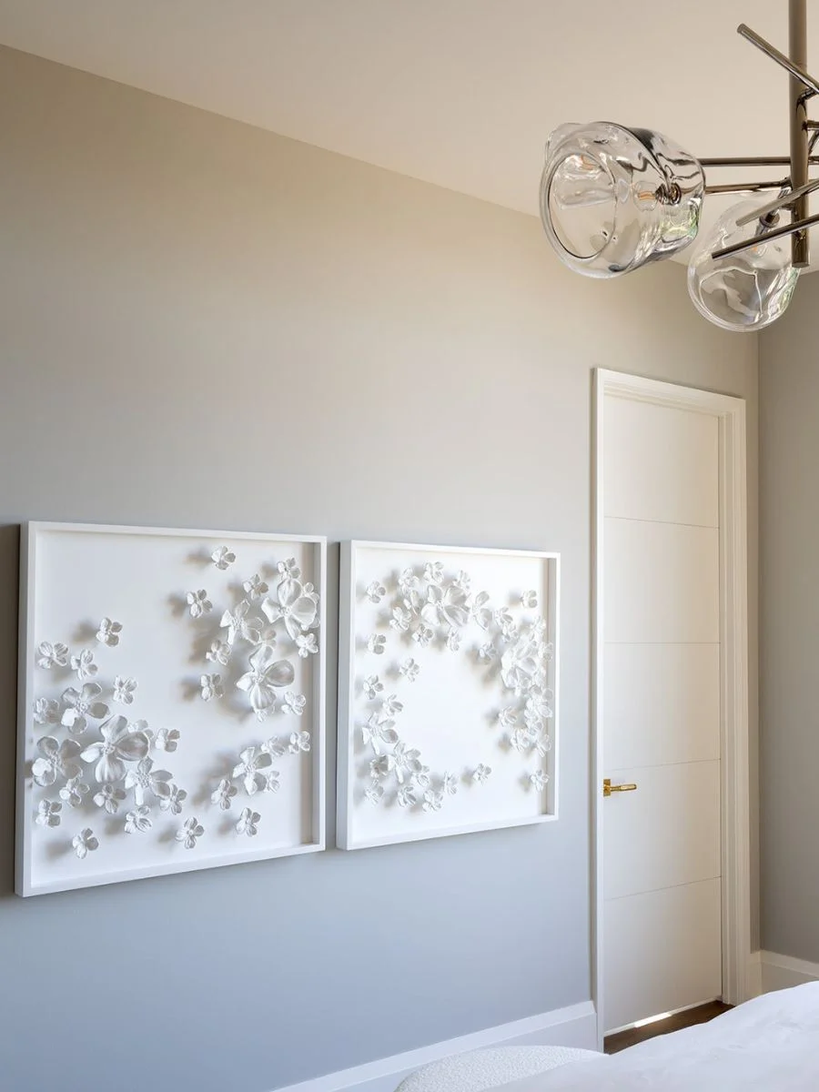 Old Money Home Decor: Easy Styling Steps to Make an Average Room Look High-End The large white 3D Dogwood Bouquet II framed wall art sculpture by Regina Andrew.